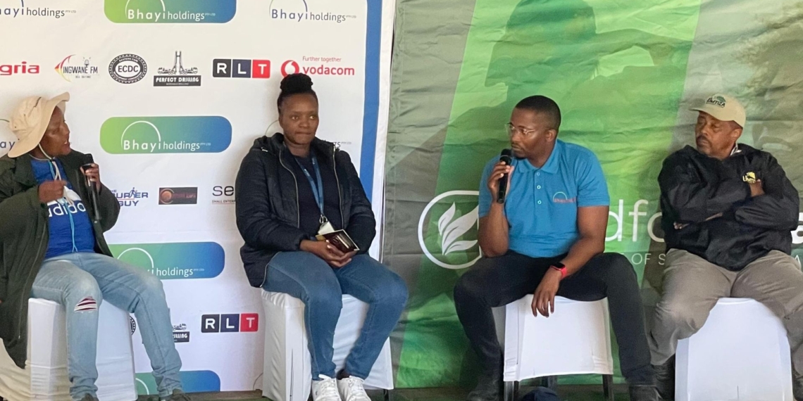 Industry experts and stakeholders lead a panel discussion at the Eastern Cape Farmers’ Day Fair Trade hosted by Food For Mzansi in partnership with Inga Qeja, a trailblazing vegetable farmer and the proud owner of Bhayi Holdings in Mbokothwana, Tsolo. Photo: Food For Mzansi
