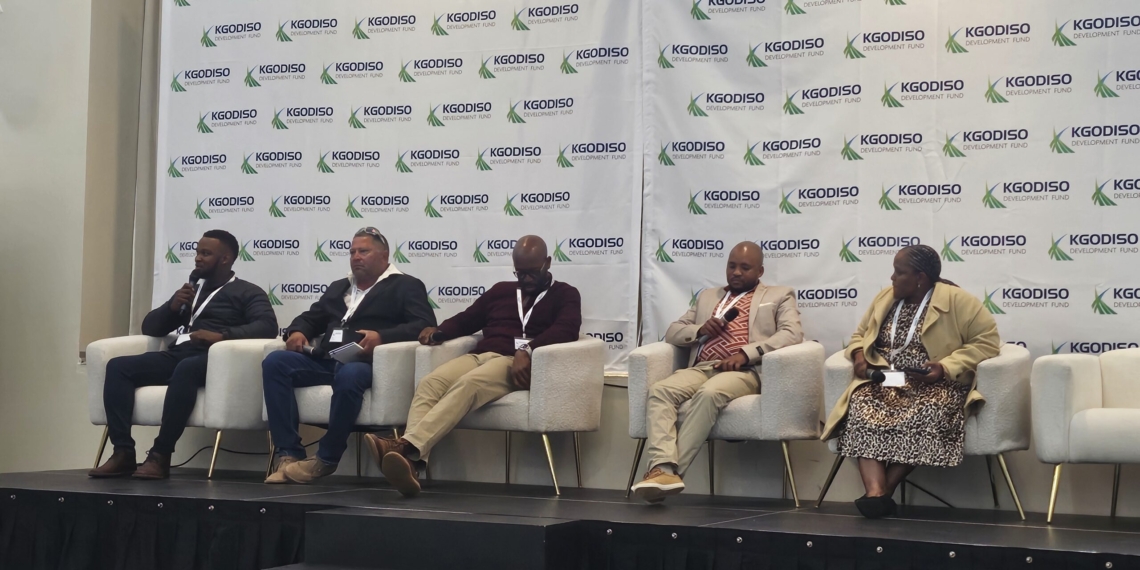 Farmers featured during the Kgodiso Development Fund stakeholder event included Eastern Cape commercial farmer Mzimasi Jalisa, Northern Cape commercial raisin farmer Earle Loxton, KwaZulu-Natal commercial farmer Zovuyo Ngejane, North West farmer Botlhahle Tshabalala, and Gauteng commercial farmer Nolunde Msamange. Photo:  Patricia Tembo/Food For Mzansi