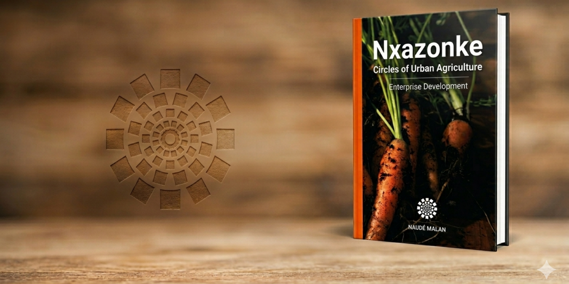 Dr Naudé Malan’s “Nxazonke: Urban Agriculture Enterprise Development” reimagines small-scale farming in South Africa, offering a practical blueprint for urban farmers to build profitable, low-cost, and ecologically integrated food systems rooted in circular production and waste reuse. Design: Food For Mzansi/Gemini
