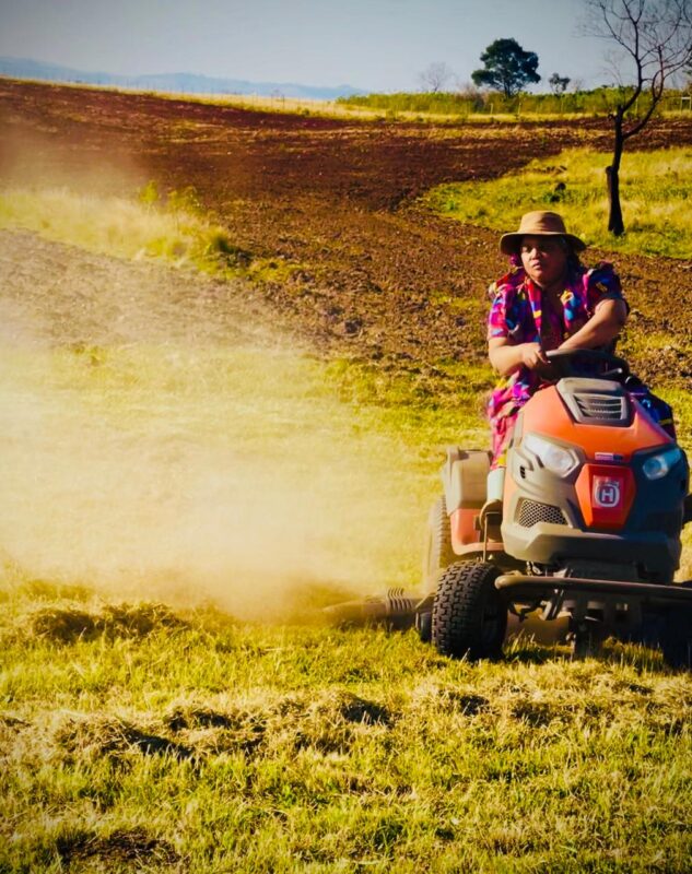 Farmer Norma Sigcau personally oversees weekly maintenance on the farm, using a Husqvarna ride-on mower to keep operations running smoothly. In a remote rural setting far from service centres, durable equipment with reliable after-sales support has been critical to sustaining consistent production. Photo: Supplied/Food For Mzansi