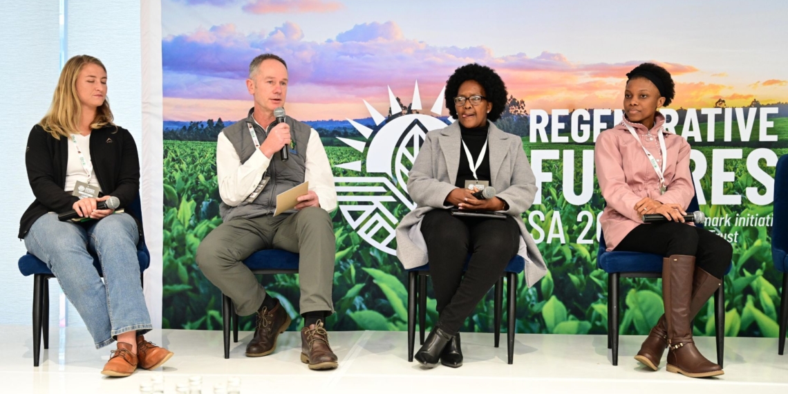 From left to right: Liane Erasmus, Dr Hendrik Smith, Rosah Ramaipadi, and Dr Jama Mashele Mohale highlighted that regenerative agriculture depends on farmers, researchers and communities learning together. Photo: Food For Mzansi