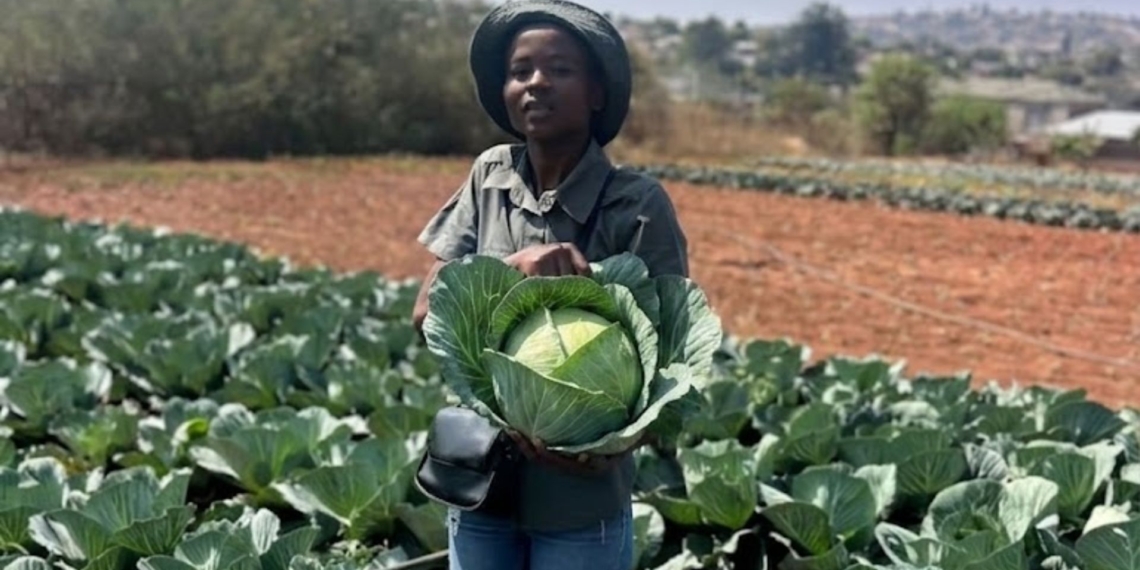 Makutu, founder of Kefentse Multipurpose Farming, who used her NSFAS savings and a 15-year school lease to build a growing agribusiness. Photo: Supplied/Gemini