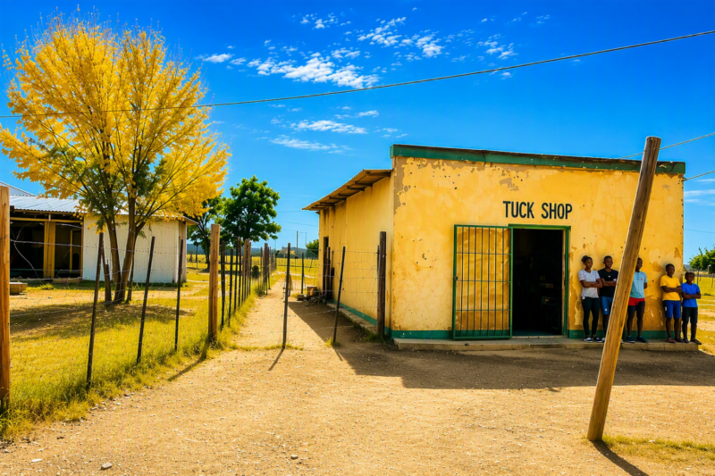 Once a quiet village with few open businesses, Deelpan is now home to a growing network of spaza shops, tuck shops and grocers as money circulates through the local economy. Photo: Supplied/Seriti Institute