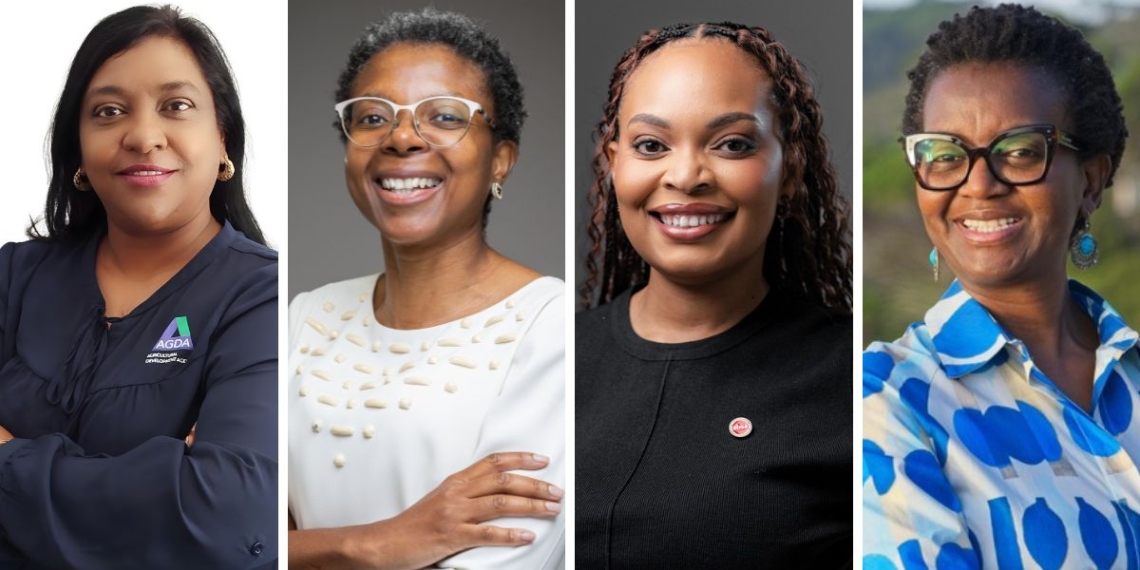 From left are Agda CEO Leona Archary, Fhumulani Ratshitanga (CEO of Fruit SA), Zama Sangweni (agricultural economist at Absa), and Prof. Hlamani Ngwenya, researcher and international development consultant, who will be among the speakers at the 2026 Soul To Soil Women’s Month brunch in Centurion on Wednesday, 26 August. Photos: Supplied/Food For Mzansi