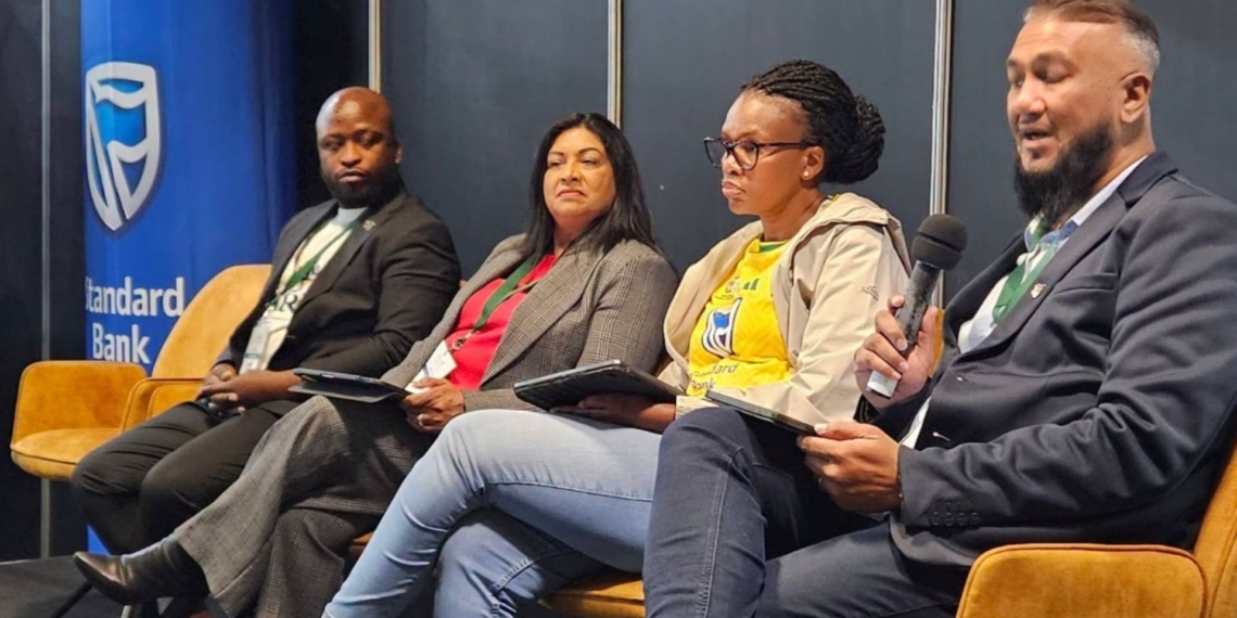 From left to right: Bayanda Maseko, Lagini Givender, Nokhanyo Ntshingila, and Inayath Buckus. Photo: Supplied/Food For Mzansi