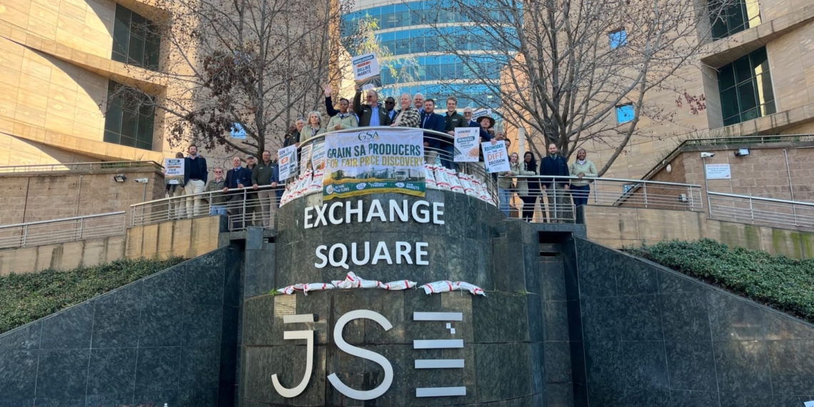 Grain SA farmers marched to JSE offices in Gauteng. Photo: Grain SA