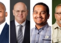 Jabu Mphambo, acting CEO of Land Bank; Johann Kotzé, CEO of AgriSA; Dr Keith du Plessis, CEO of Casidra; and Jannie Strydom, CEO of Agri Western Cape. They will be among the exciting speakers at Food For Mzansi and Land Bank’s popular lunchtime conversations at Nampo Cape 2026. Photos: Supplied/Food For Mzansi