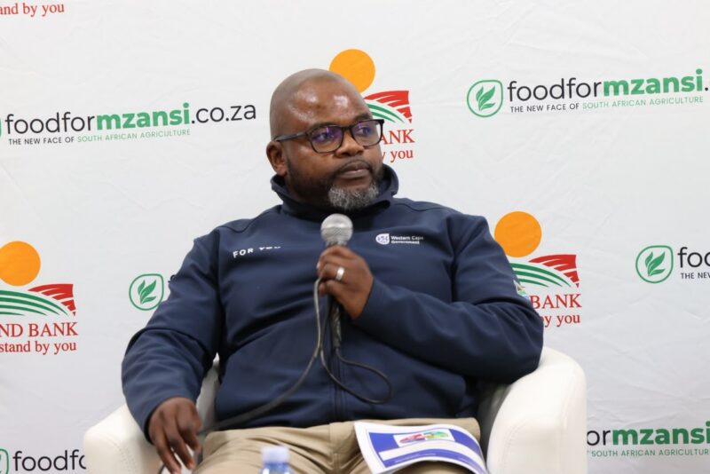 Western Cape department of agriculture head Dr Mogale Sebopetsa at the Food For Mzansi and Land Bank lunchtime conversation on day one of NAMPO Cape 2026. Photo: Supplied/Land Bank