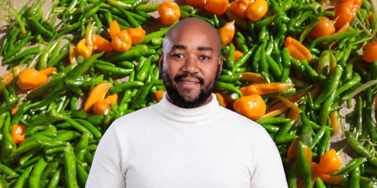 Tlhoks Vegis founder Letlhogonolo Leserwane explains how he built Sambok Hot Sauce from a backyard plot and why SA must support small-scale chilli processing. Photo: Supplied/Food For Mzansi
