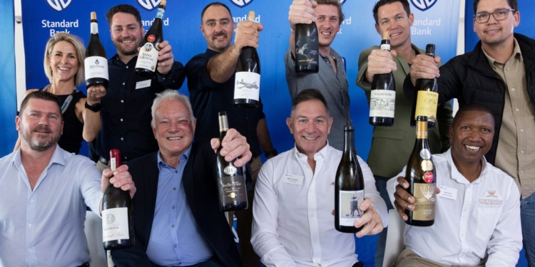 The winners of the 2026 Standard Bank Chenin Blanc Top 10 Challenge celebrate their accomplishment.
Photo: Standard Bank