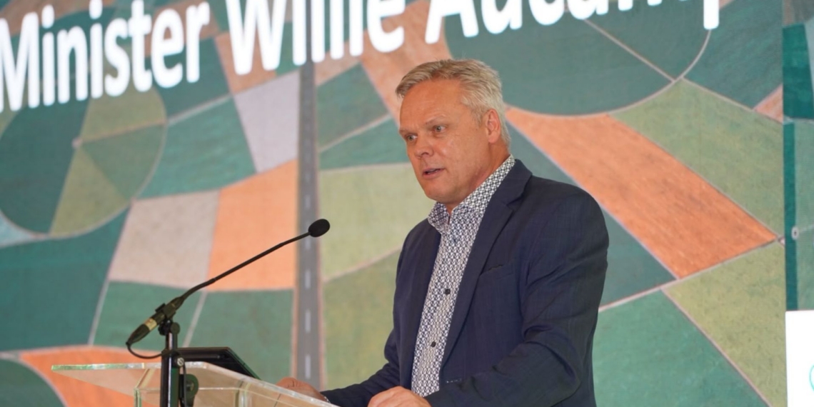 At the AgriSA Congress in Irene, Centurion, agriculture minister Willie Aucamp called for more reliable Land Bank funding, stronger public-private partnerships, expanded export markets and practical solutions to infrastructure. Photo: AgriSA